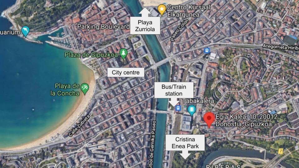 Céntrico, junto a estación de bus/tren, y playas Apartamento San Sebastián Exterior foto